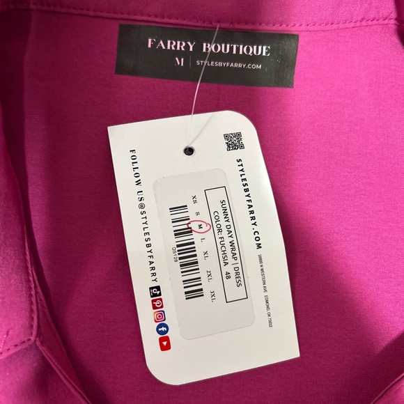 Sunny Day Fuchsia Wrap Dress - Picture 9 of 11